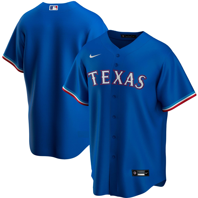 2020 MLB Men Texas Rangers Nike Royal Alternate 2020 Replica Team Jersey 1